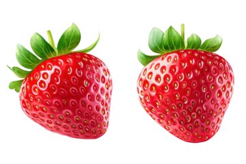 Hand drawn watercolor of fresh strawberries showcasing vibrant colors and details