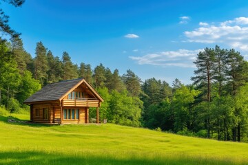 Obraz premium Timeless Cabin Design in Natural Surroundings