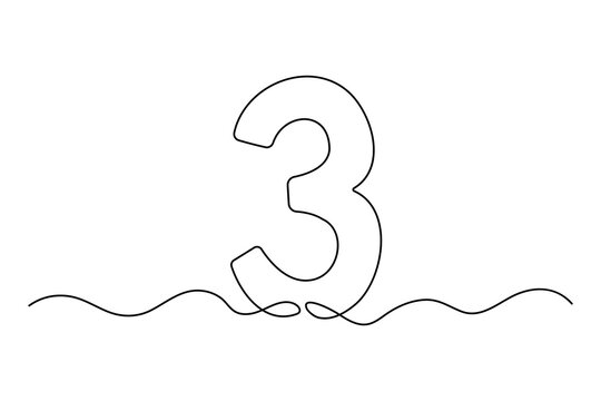 recommend clip art: Number three continuous one line drawing of number 3. editable One line drawing of number 3 icon. Vector illustration