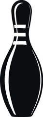 Bowling pin Vector Black Silhouette Design For T-Shirt