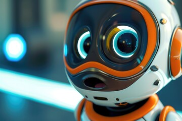 Surprised Little Robot with Big Eyes