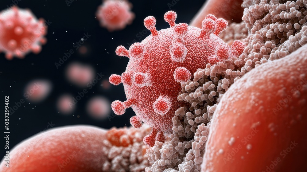 Poster microscopic view of hiv virus structure