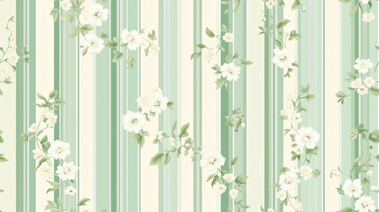 Spring elegance with ticking stripe pattern and floral filigree design for decor - seamless pattern texture png