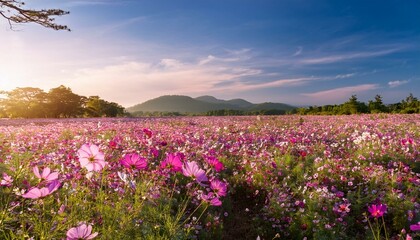 Fototapeta premium beautiful cosmos flower field