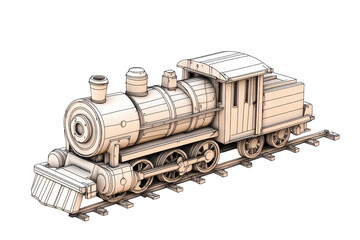 Naklejka premium Wooden train coloring book for kids to explore creativity and imaginati