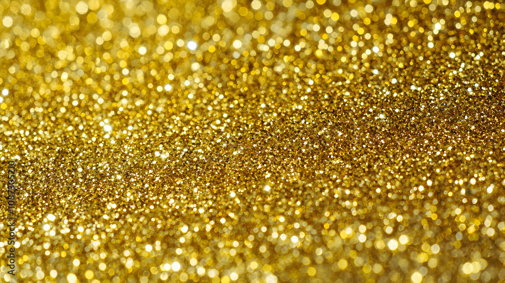 Aufkleber abstract golden glitter background with sparkling bokeh effect and blurred texture
