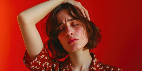 Headache Sufferer with Hands on Forehead