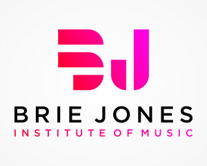 Letter BJ monogram geometric shape logo design.