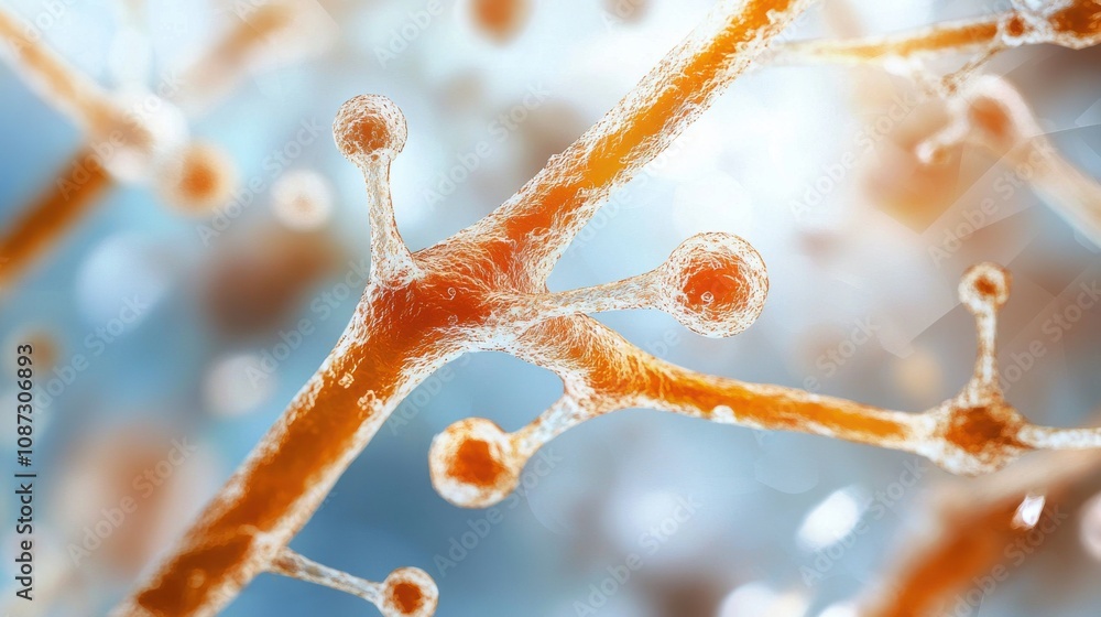 Poster microscopic view of pathogenic fungi structures