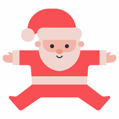 Cute cartoon Santa Claus vector cartoon Christmas character isolated on a white background.