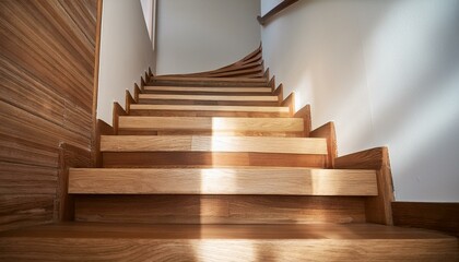 Naklejka premium Wood stairs design interior idea 