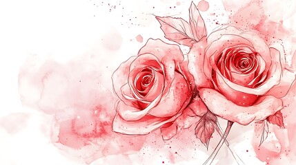 Watercolor flowers for design card, postcard, textile, flyer