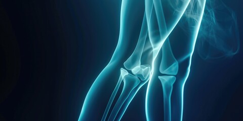 Obraz premium Detailed X-ray of Woman's Knee with Pain Focus