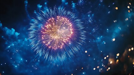 A Brilliant Fireworks Display Illuminates The Night Sky