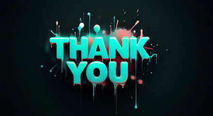 Vibrant Thank You Card Message, Grateful Appreciation Sign,  Expression of Grateful Gratitude