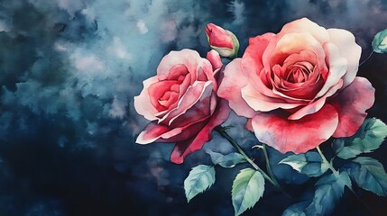Valentines day card with rose flowers