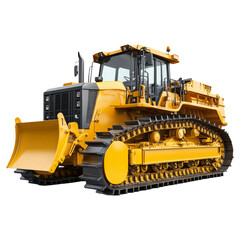 Fototapeta premium Heavy Yellow Bulldozer on Construction Site