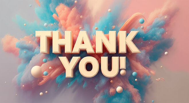 Vibrant Thank You Card Message, Grateful Appreciation Sign,  Expression of Grateful Gratitude