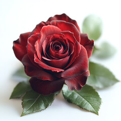 Red and Pink rose with water drops isolated on white background