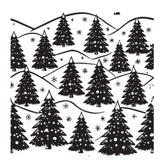 Christmas tree decorated with ornaments,set of christmas tree,golden christmas tree