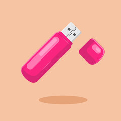 Flat illustration flash disk, usb, data transfer