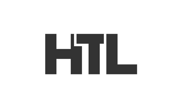 HTL logo design template with strong and modern bold text. Initial based vector logotype featuring simple and minimal typography. Trendy company identity.