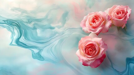 Valentines day card with rose flowers