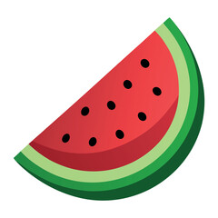 Slice of watermelon with seeds vector illustration and vibrant colors