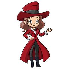 Cute little magician girl cartoon