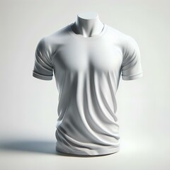 Tshirt Mockup White Blank T-Shirt on Mannequin Isolated on White Background