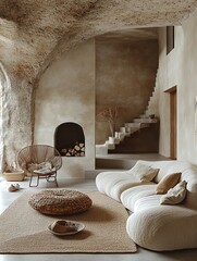 interesting rustic natural living room design	
