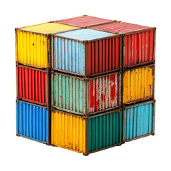 Fototapeta premium Colorful Stacked Shipping Containers for Cargo Transport