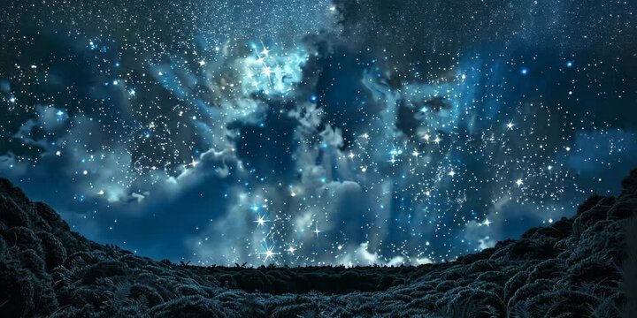 Mystical fairy ring under a starlit sky, 4K Video