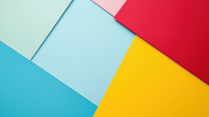 Colorful geometric paper background featuring vibrant hues of blue, yellow, pink, and red, ideal for creative and artistic projects.