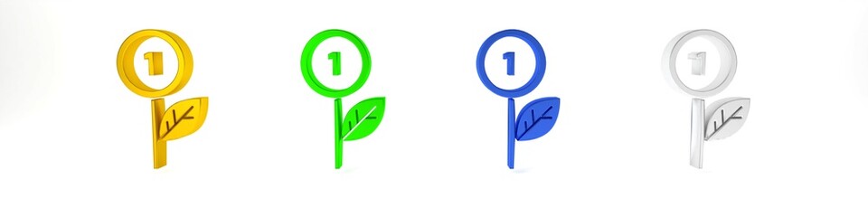Colorful Dollar plant icon isolated on white background. Business investment growth concept. Money savings and investment. Minimalism concept. 3D render illustration