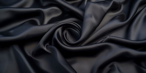 Obraz premium rippled black satin fabric. Whole background.