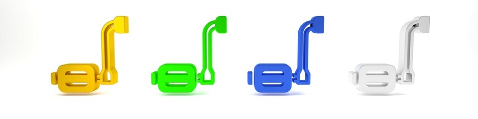 Colorful Bicycle pedal icon isolated on white background. Minimalism concept. 3D render illustration