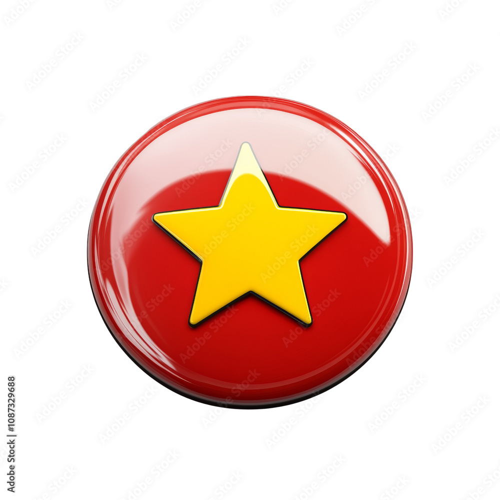 Poster red badge with star design isolated transparent background