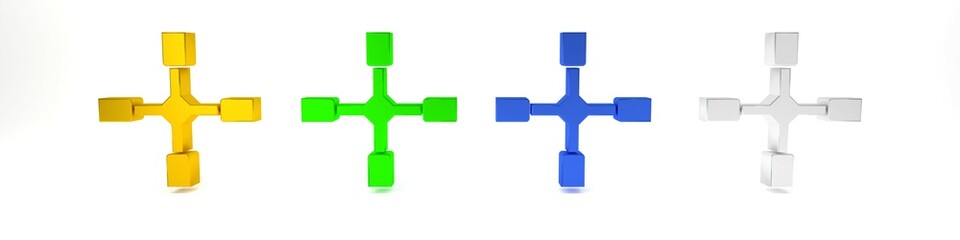 Colorful Wheel wrench icon isolated on white background. Wheel brace. Minimalism concept. 3D render illustration