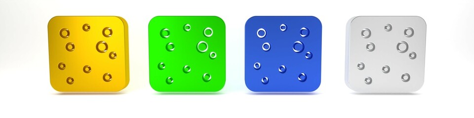 Colorful Beer bubbles icon isolated on white background. Minimalism concept. 3D render illustration