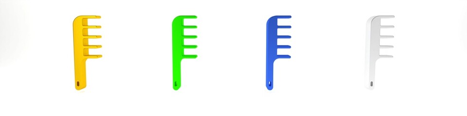 Colorful Hairbrush icon isolated on white background. Comb hair sign. Barber symbol. Minimalism concept. 3D render illustration