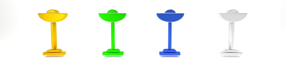 Colorful Floor lamp icon isolated on white background. Minimalism concept. 3D render illustration