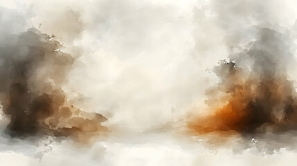 Abstract Watercolor Background with Brown and White Hues Blending Together, Creating a Soft and Dreamy Landscape
