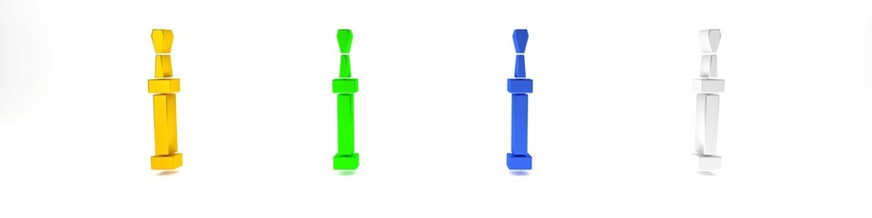 Colorful Screwdriver icon isolated on white background. Service tool symbol. Minimalism concept. 3D render illustration