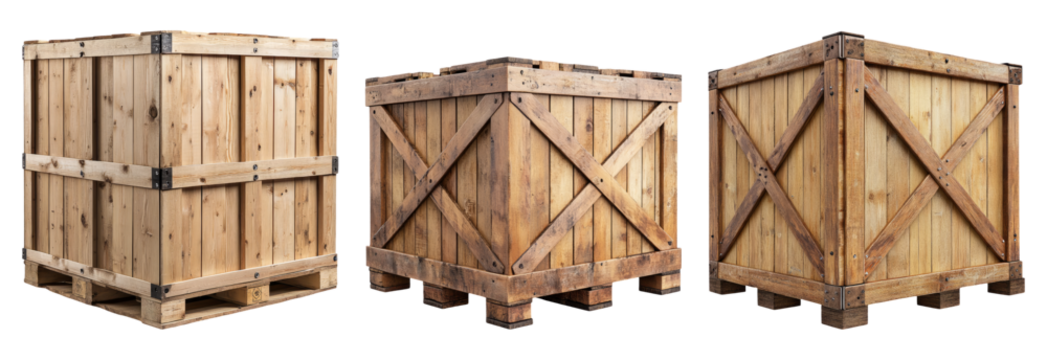 Rustic Wooden Crates with Sturdy Design and Texture