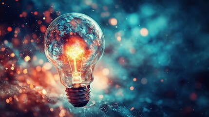 Investment business innovation, fluidic 3D graphics, dreamlike execution