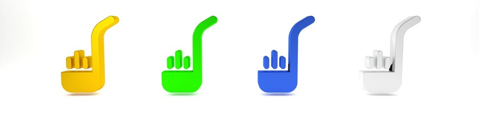 Colorful Kitchen ladle icon isolated on white background. Cooking utensil. Cutlery spoon sign. Minimalism concept. 3D render illustration