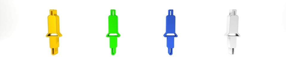 Colorful Soldering iron icon isolated on white background. Minimalism concept. 3D render illustration