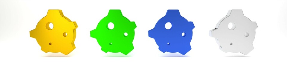 Colorful Asteroid icon isolated on white background. Minimalism concept. 3D render illustration © vector_v