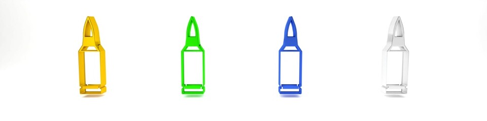Colorful Bullet icon isolated on white background. Minimalism concept. 3D render illustration